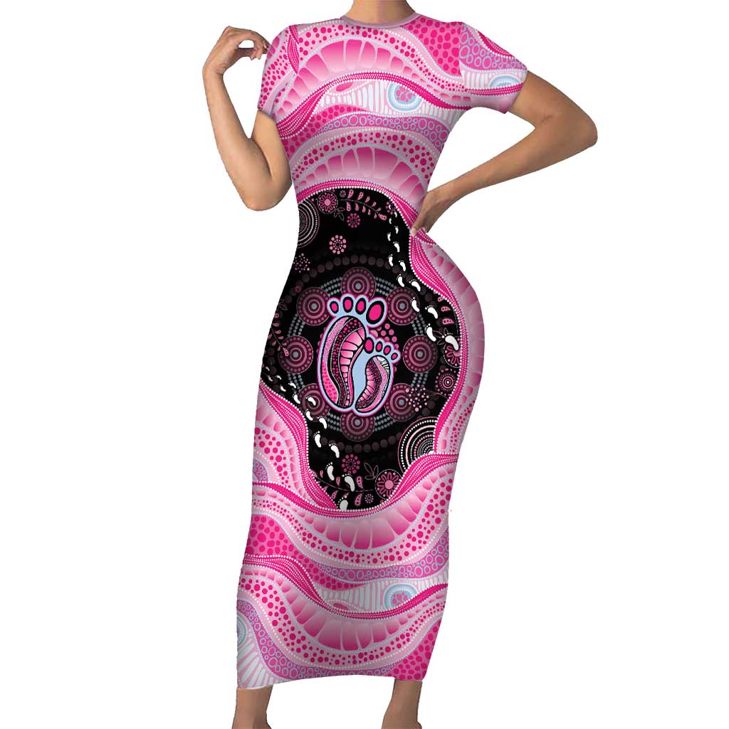 Australia Mother's Day Short Sleeve Bodycon Dress Best Mum Ever Pink Version