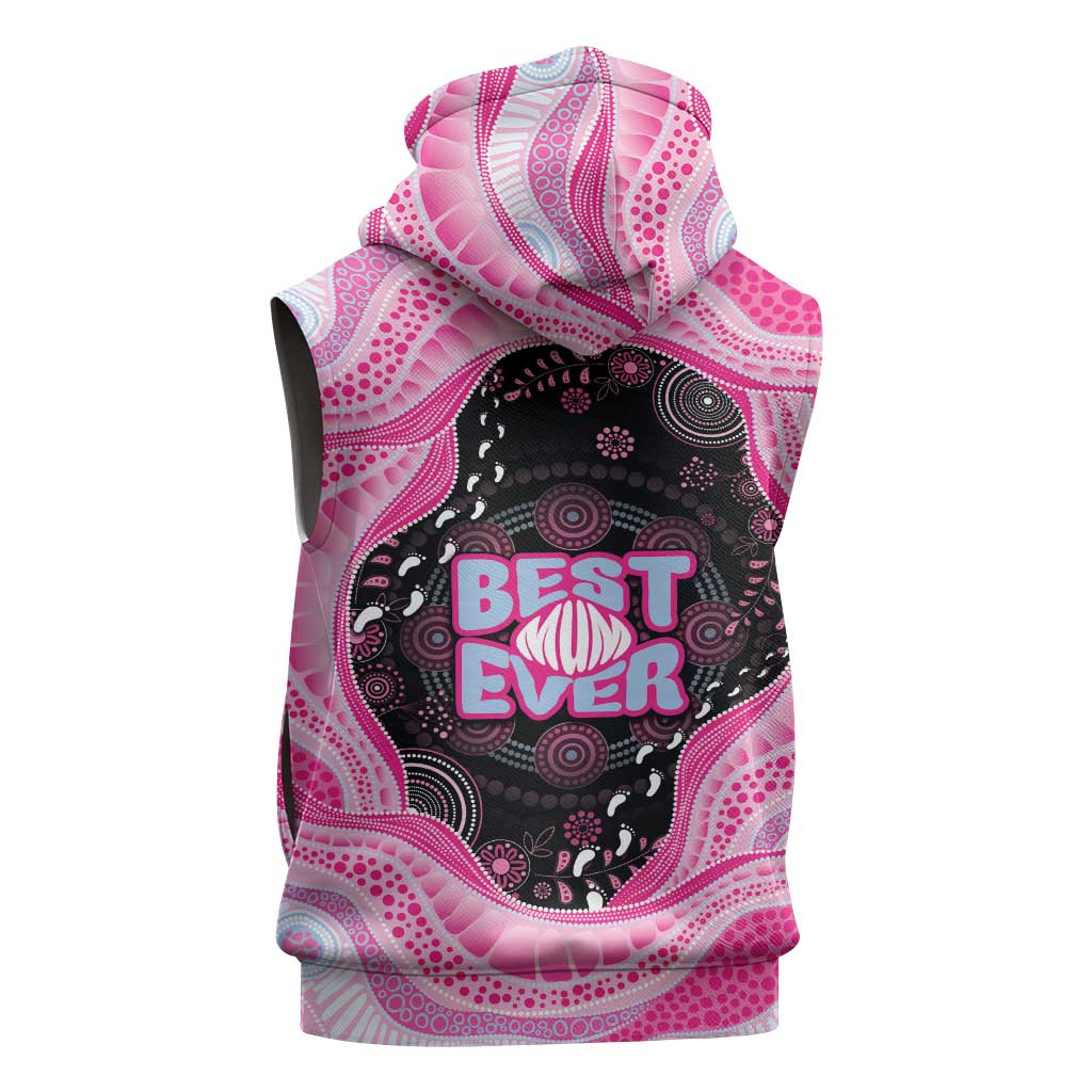 Australia Mother's Day Sleeveless Zip Hoodie Best Mum Ever Pink Version