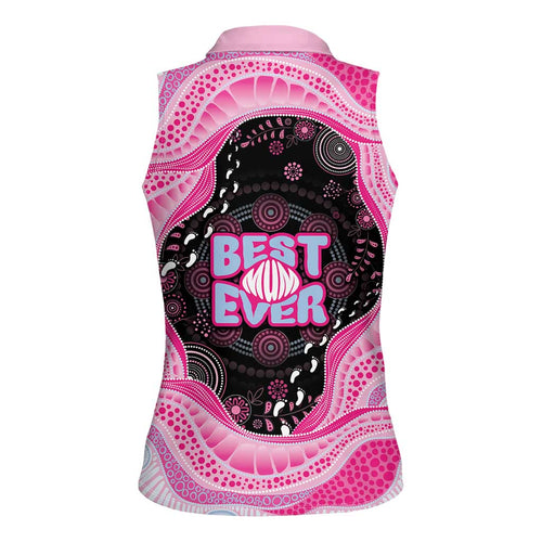 Australia Mother's Day Women Sleeveless Polo Shirt Best Mum Ever Pink Version