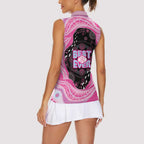 Australia Mother's Day Women Sleeveless Polo Shirt Best Mum Ever Pink Version