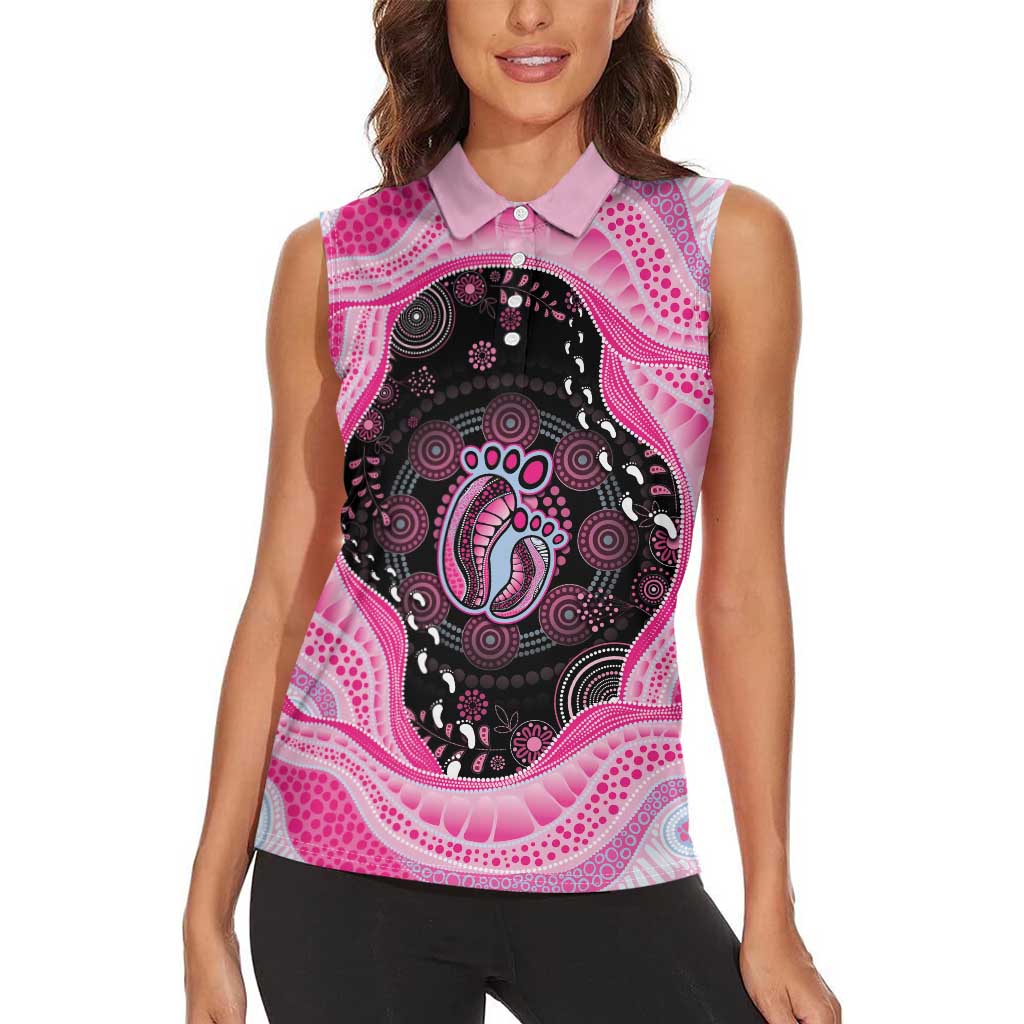Australia Mother's Day Women Sleeveless Polo Shirt Best Mum Ever Pink Version