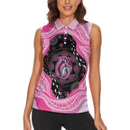 Australia Mother's Day Women Sleeveless Polo Shirt Best Mum Ever Pink Version