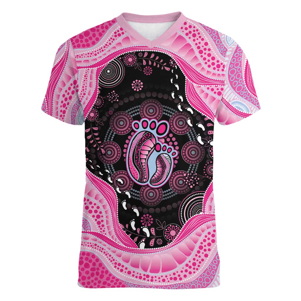 Australia Mother's Day Women V-Neck T-Shirt Best Mum Ever Pink Version