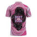 Australia Mother's Day Zipper Polo Shirt Best Mum Ever Pink Version