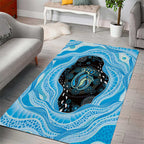 Australia Mother's Day Area Rug Best Mum Ever Blue Version
