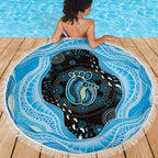 Australia Mother's Day Beach Blanket Best Mum Ever Blue Version