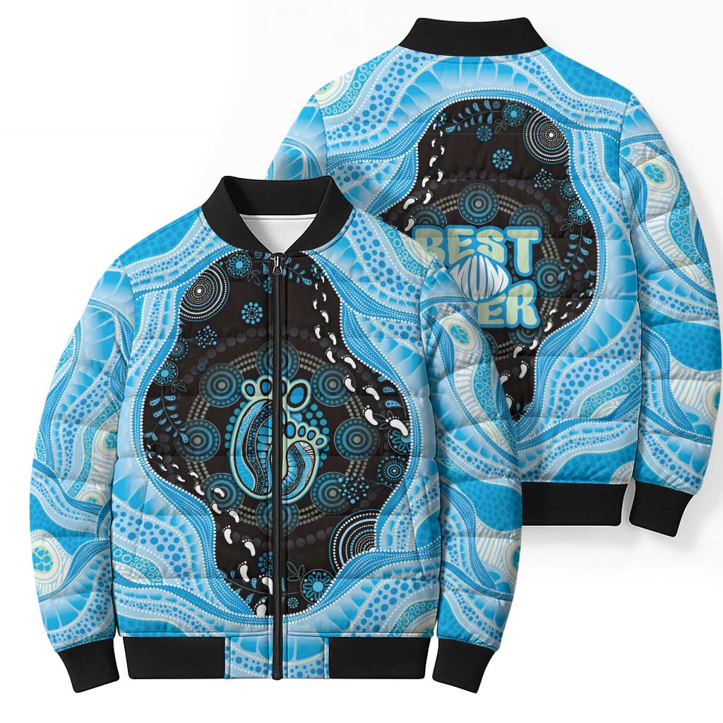 Australia Mother's Day Bomber Puffer Jacket Best Mum Ever Blue Version