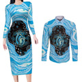 Australia Mother's Day Couples Matching Long Sleeve Bodycon Dress and Long Sleeve Button Shirt Best Mum Ever Blue Version