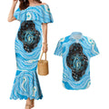 Australia Mother's Day Couples Matching Mermaid Dress and Hawaiian Shirt Best Mum Ever Blue Version