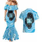 Australia Mother's Day Couples Matching Mermaid Dress and Hawaiian Shirt Best Mum Ever Blue Version