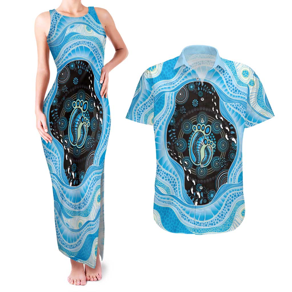 Australia Mother's Day Couples Matching Tank Maxi Dress and Hawaiian Shirt Best Mum Ever Blue Version