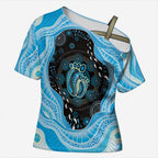 Australia Mother's Day Cross Shoulder Shirt Best Mum Ever Blue Version