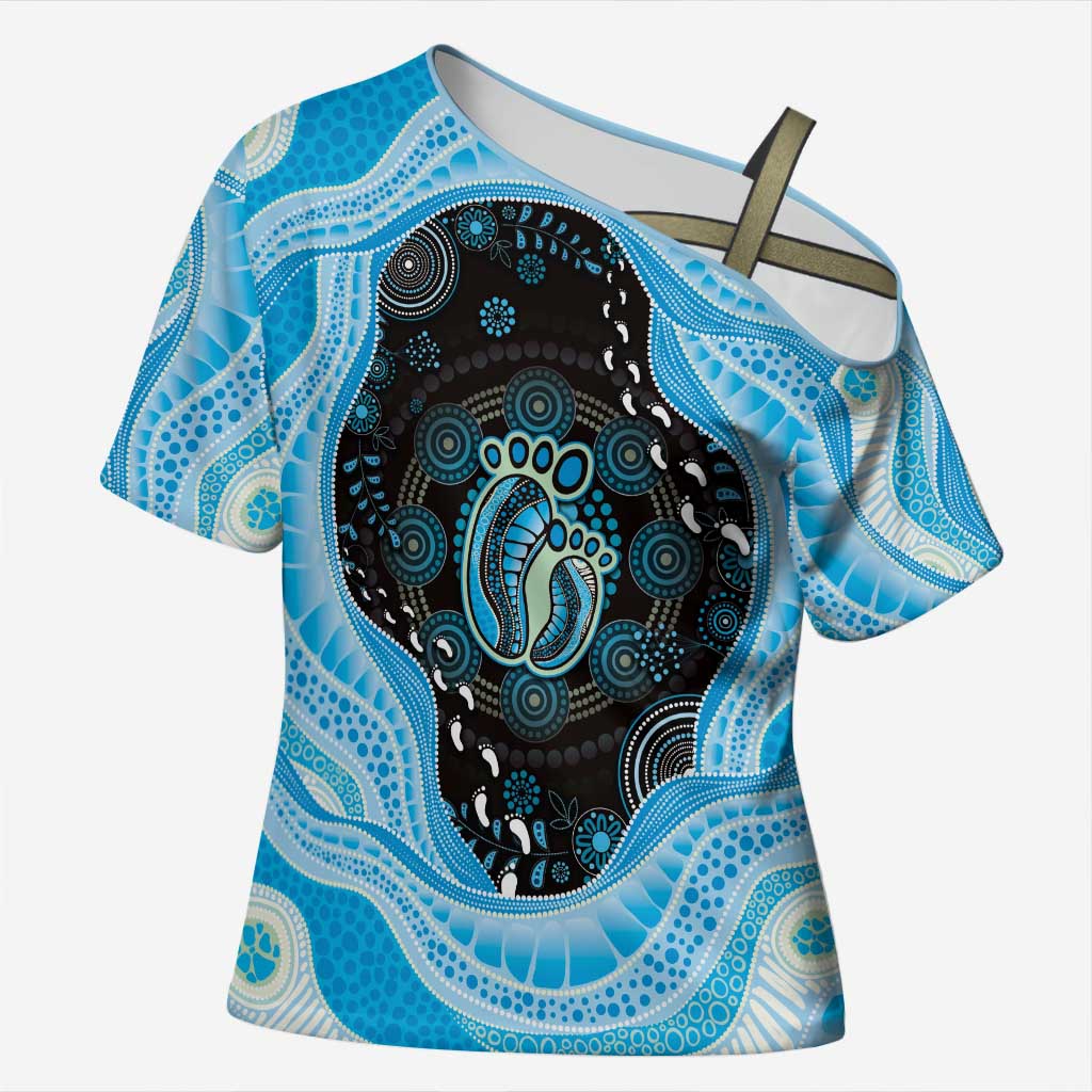 Australia Mother's Day Cross Shoulder Shirt Best Mum Ever Blue Version
