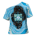 Australia Mother's Day Cross Shoulder Shirt Best Mum Ever Blue Version