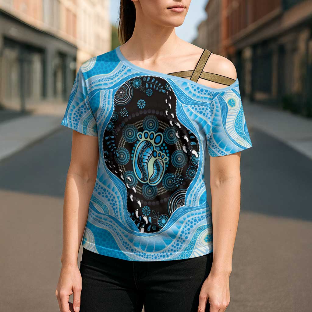 Australia Mother's Day Cross Shoulder Shirt Best Mum Ever Blue Version