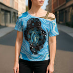 Australia Mother's Day Cross Shoulder Shirt Best Mum Ever Blue Version