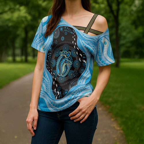 Australia Mother's Day Cross Shoulder Shirt Best Mum Ever Blue Version