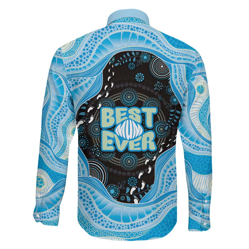 Australia Mother's Day Family Matching Long Sleeve Bodycon Dress and Hawaiian Shirt Best Mum Ever Blue Version