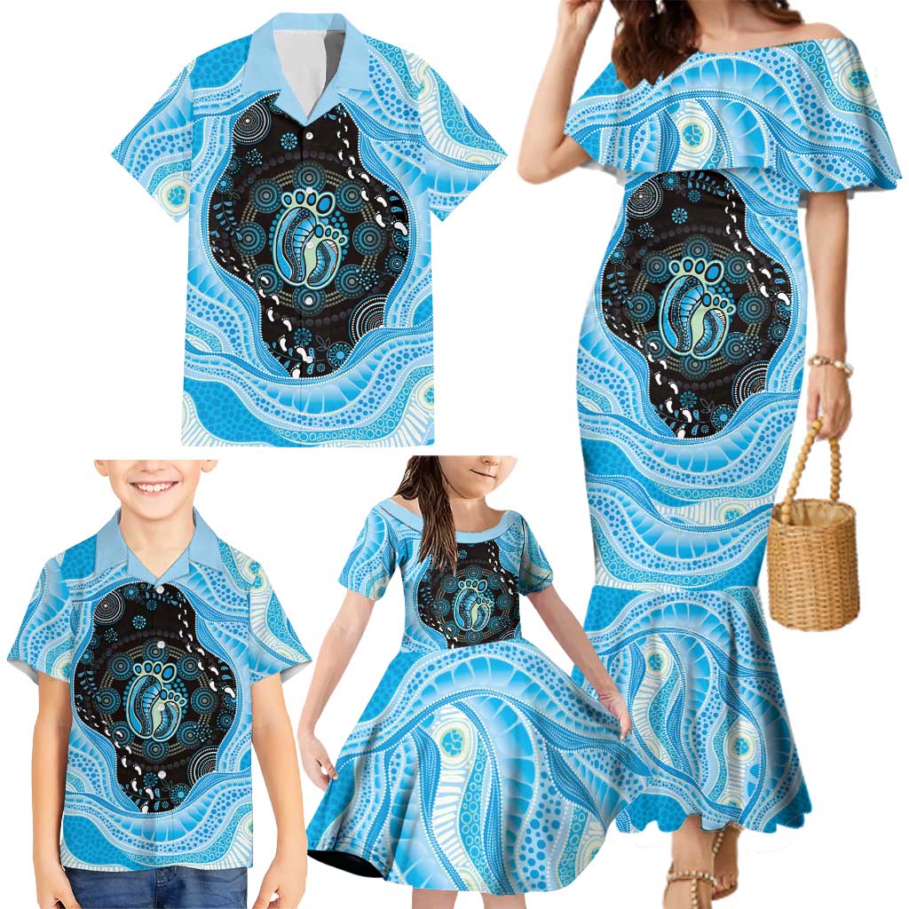 Australia Mother's Day Family Matching Mermaid Dress and Hawaiian Shirt Best Mum Ever Blue Version