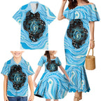 Australia Mother's Day Family Matching Mermaid Dress and Hawaiian Shirt Best Mum Ever Blue Version