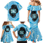 Australia Mother's Day Family Matching Mermaid Dress and Hawaiian Shirt Best Mum Ever Blue Version