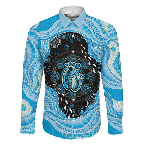Australia Mother's Day Family Matching Off The Shoulder Long Sleeve Dress and Hawaiian Shirt Best Mum Ever Blue Version