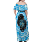 Australia Mother's Day Family Matching Off Shoulder Maxi Dress and Hawaiian Shirt Best Mum Ever Blue Version