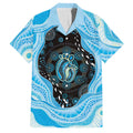 Australia Mother's Day Family Matching Off Shoulder Short Dress and Hawaiian Shirt Best Mum Ever Blue Version