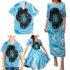Australia Mother's Day Family Matching Puletasi and Hawaiian Shirt Best Mum Ever Blue Version