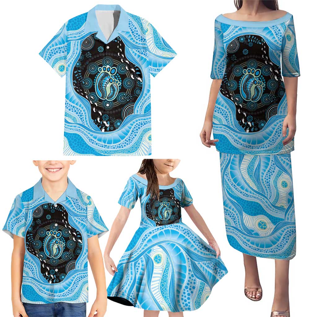 Australia Mother's Day Family Matching Puletasi and Hawaiian Shirt Best Mum Ever Blue Version