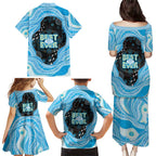 Australia Mother's Day Family Matching Puletasi and Hawaiian Shirt Best Mum Ever Blue Version