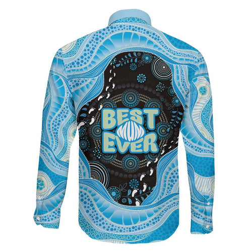 Australia Mother's Day Family Matching Puletasi and Hawaiian Shirt Best Mum Ever Blue Version