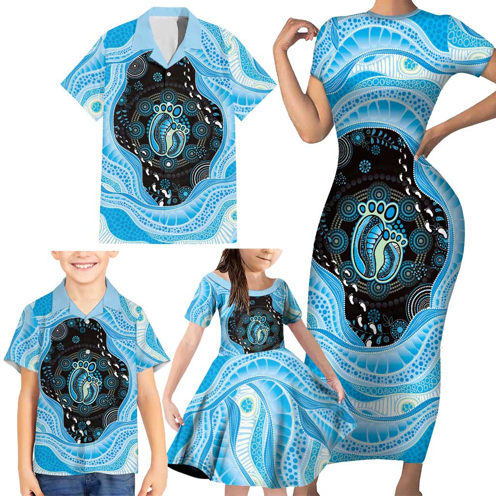 Australia Mother's Day Family Matching Short Sleeve Bodycon Dress and Hawaiian Shirt Best Mum Ever Blue Version