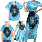 Australia Mother's Day Family Matching Short Sleeve Bodycon Dress and Hawaiian Shirt Best Mum Ever Blue Version