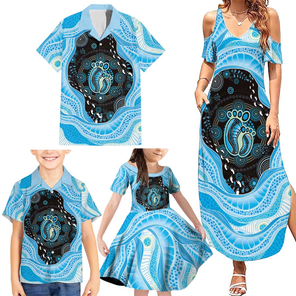 Australia Mother's Day Family Matching Summer Maxi Dress and Hawaiian Shirt Best Mum Ever Blue Version