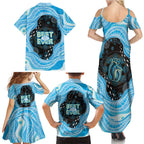 Australia Mother's Day Family Matching Summer Maxi Dress and Hawaiian Shirt Best Mum Ever Blue Version