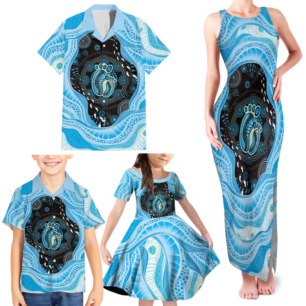 Australia Mother's Day Family Matching Tank Maxi Dress and Hawaiian Shirt Best Mum Ever Blue Version