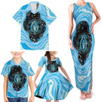 Australia Mother's Day Family Matching Tank Maxi Dress and Hawaiian Shirt Best Mum Ever Blue Version