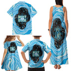 Australia Mother's Day Family Matching Tank Maxi Dress and Hawaiian Shirt Best Mum Ever Blue Version
