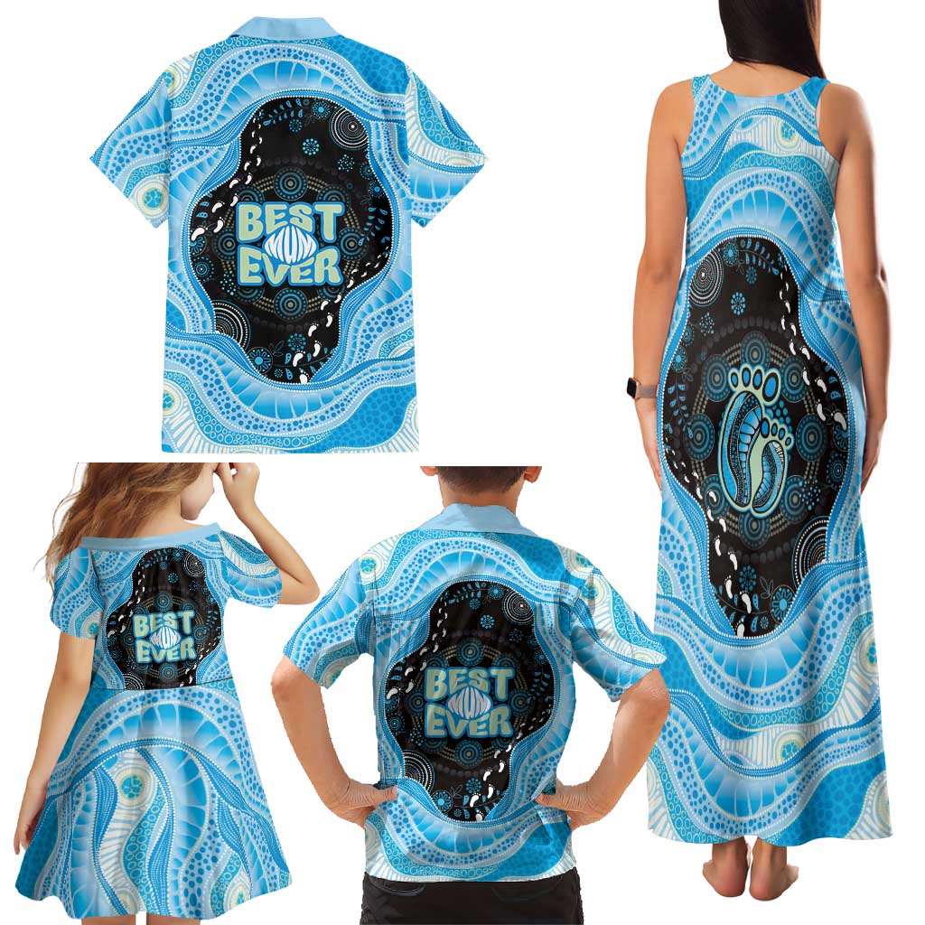 Australia Mother's Day Family Matching Tank Maxi Dress and Hawaiian Shirt Best Mum Ever Blue Version