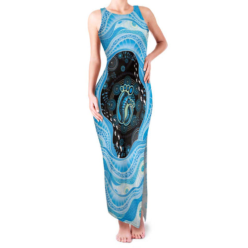 Australia Mother's Day Family Matching Tank Maxi Dress and Hawaiian Shirt Best Mum Ever Blue Version