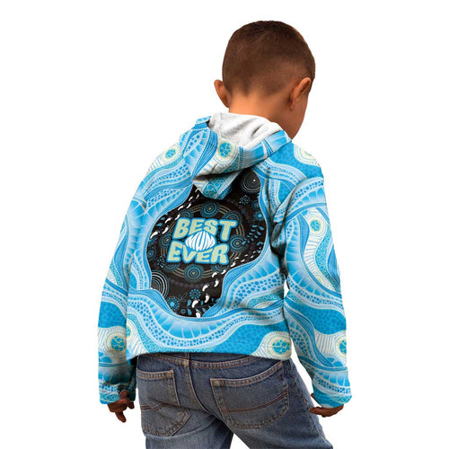 Australia Mother's Day Kid Hoodie Best Mum Ever Blue Version