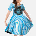 Australia Mother's Day Kid Short Sleeve Dress Best Mum Ever Blue Version