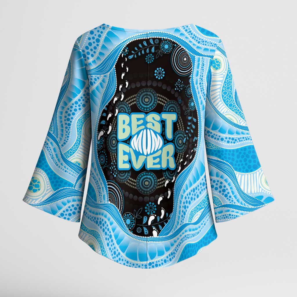 Australia Mother's Day Kimono Sleeve Blouse Best Mum Ever Blue Version