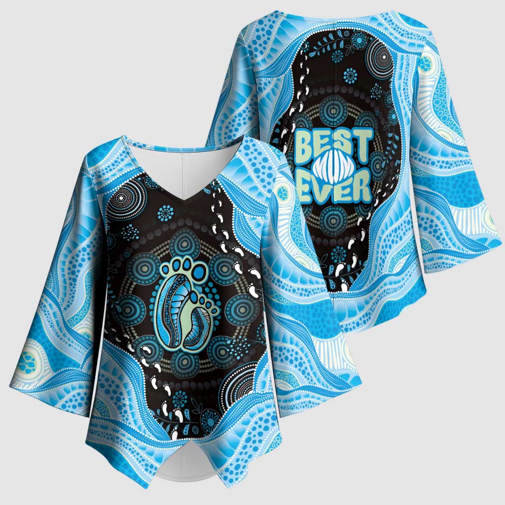 Australia Mother's Day Kimono Sleeve Blouse Best Mum Ever Blue Version