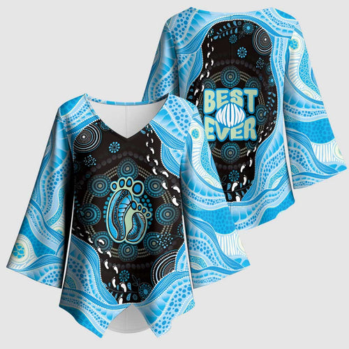 Australia Mother's Day Kimono Sleeve Blouse Best Mum Ever Blue Version