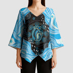 Australia Mother's Day Kimono Sleeve Blouse Best Mum Ever Blue Version