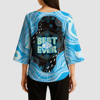 Australia Mother's Day Kimono Sleeve Blouse Best Mum Ever Blue Version