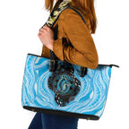 Australia Mother's Day Leather Tote Bag Best Mum Ever Blue Version