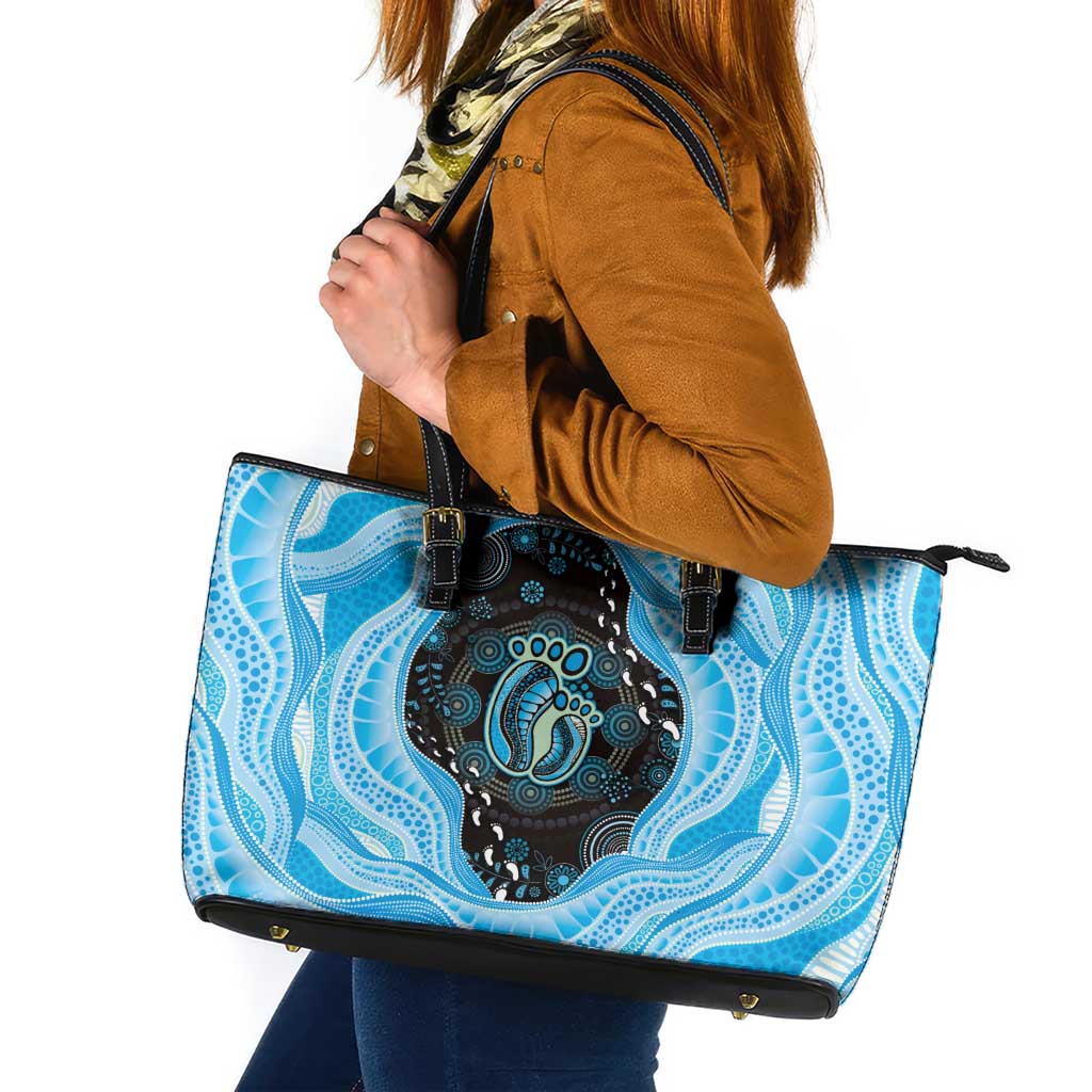 Australia Mother's Day Leather Tote Bag Best Mum Ever Blue Version